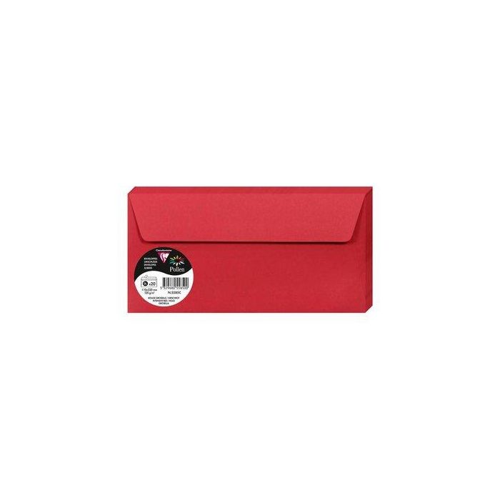 Sobre Clairefontaine Pollen 110X220 120G Rojo Grosella Paquete De 20