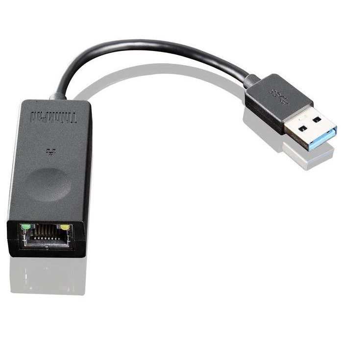 Lenovo 4X90E51405 Adaptador Ethernet USB 3.0 Gigabit RJ45 Negro para ThinkPad, Ultrabooks y Tablets con función Boot over LAN