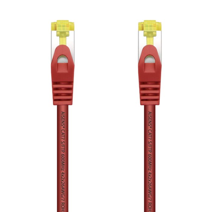 AISENS - CABLE DE RED LATIGUILLO RJ45 LSZH CAT.7 600 MHZ S/FTP PIMF AWG26, ROJO, 0.5M