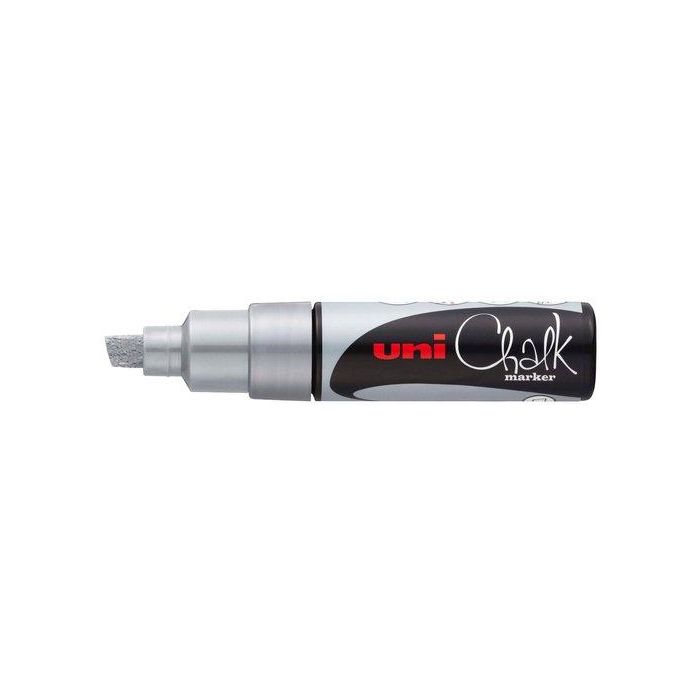 Marcador Tiza Liquida Uni-Ball Chalk Marker Pwe-8K 8.0 Mm Plata 6 unidades