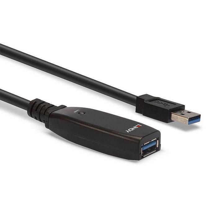 Lindy Cable Extensión Activa USB 3.0 Slim 15m Macho A a Hembra A 5Gbps, ideal para conectar dispositivos Tipo A a PC, Portátil 2