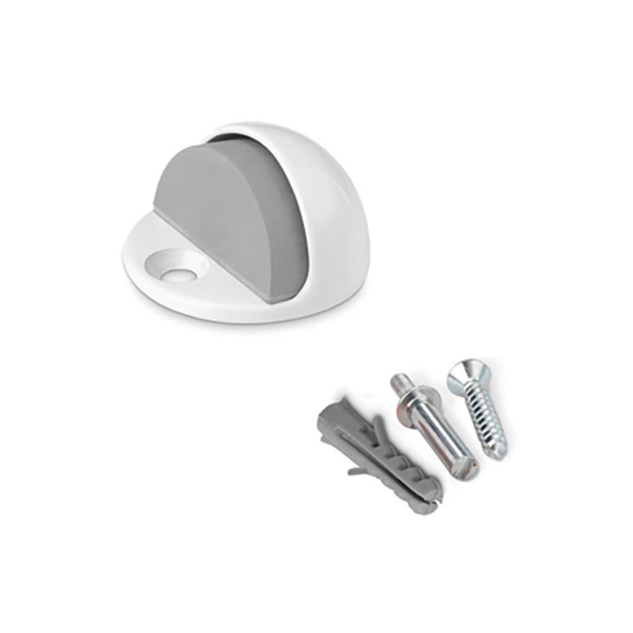 Inofix Tope de puerta metálico con tornillo, blanco, aleación de zamac, para puertas de interior pesadas 0 Inofix Tope de puerta metálico con tornillo, blanco, aleación de zamac, para puertas de interior pesadas 0