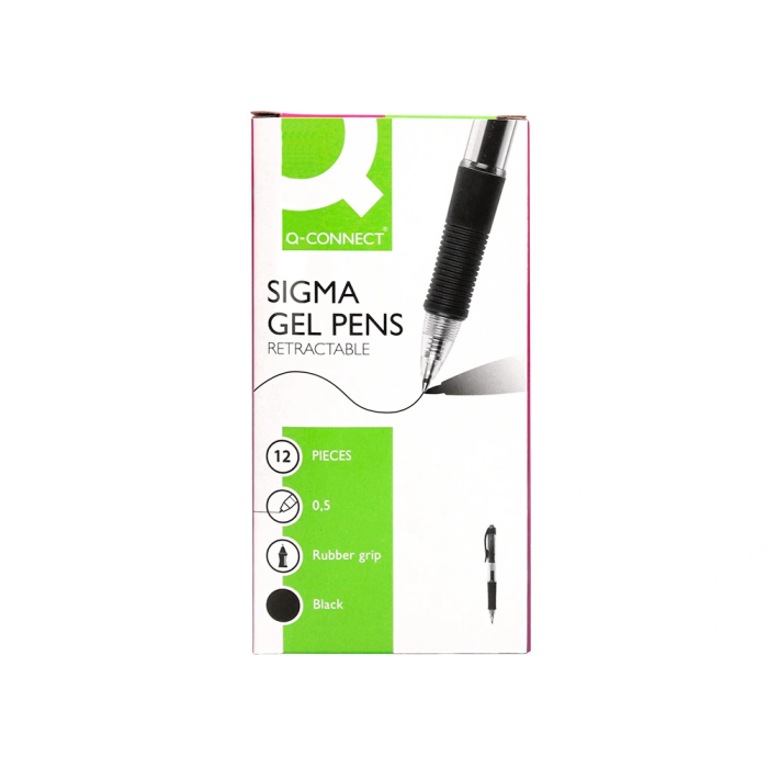 Q-connect Bolígrafo Sigma Retráctil Tinta Gel Negro 0.5 mm 6 Q-connect Bolígrafo Sigma Retráctil Tinta Gel Negro 0.5 mm 6