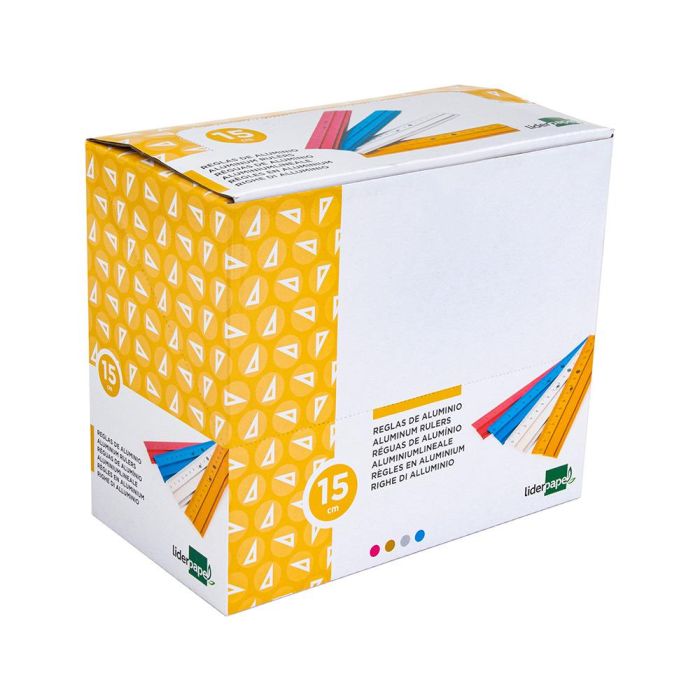 Regla Liderpapel 15 cm Aluminio Colores Surtidos 48 unidades 5