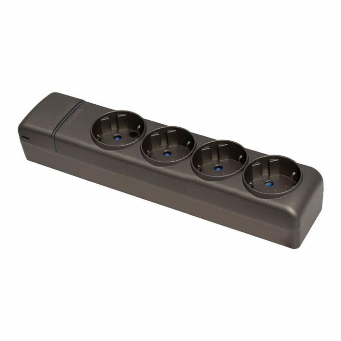 Solera Base múltiple 4 tomas 2p+t schuko, Grafito, Máx. 3680W, IP20, 16A 250V~, Entradas para mini canal, Incluye pasamuros y tapa Solera Base múltiple 4 tomas 2p+t schuko, Grafito, Máx. 3680W, IP20, 16A 250V~, Entradas para mini canal, Incluye pasamuros y tapa