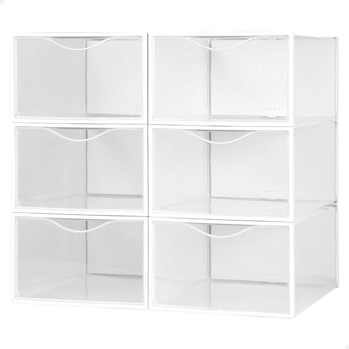 Caja apilable para zapatos Max Home Blanco 6 Unidades Polipropileno ABS 23 x 14,5 x 33,5 cm