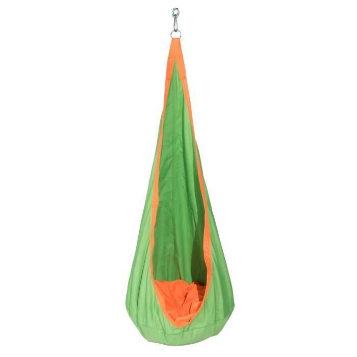 Aleo By Trigano Cocoon Hanging Canvas para Pórtico 70x70x140 cm Verde Naranja Niños +3 Años 1