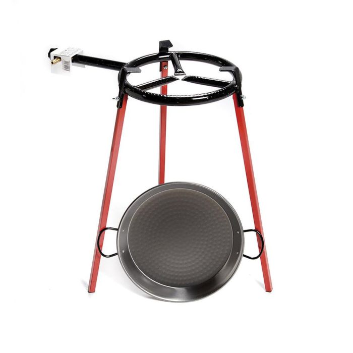 Vaello Set Paellera Pulida Ø38 cm con Trípode y Quemador de Gas, Acero Pulido, 8 Porciones Vaello Set Paellera Pulida Ø38 cm con Trípode y Quemador de Gas, Acero Pulido, 8 Porciones