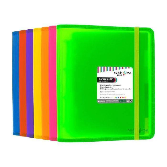 Grafoplás Carpeta 4 Anillas Mixtas 4x25 mm Carpeplús Pp Multiline Con Recambio 100H A4 Rojo