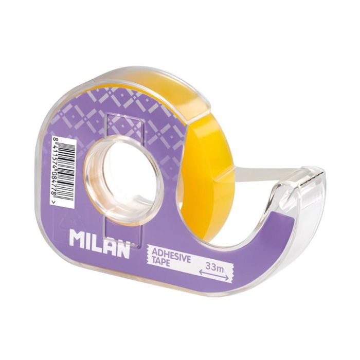 Milán Dispensador de cinta adhesiva transparente 12 mm x 33 m color lila 1