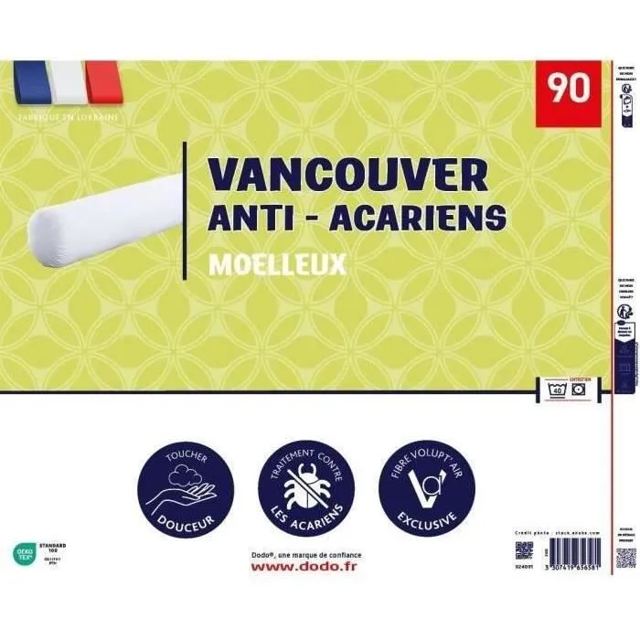 DODO Cojín VANCOUVER 90 cm Antiácaros 100% Poliéster DOD3307419656581 3