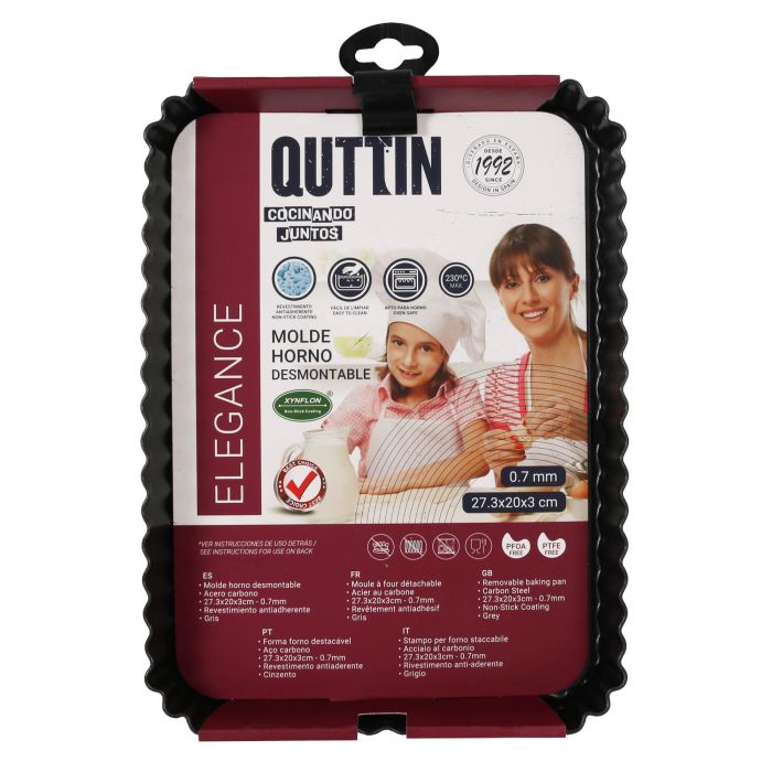 Molde para horno desmontable Quttin 27.3 x 20 x 3 cm (6 Unidades) 1 Molde para horno desmontable Quttin 27.3 x 20 x 3 cm (6 Unidades) 1