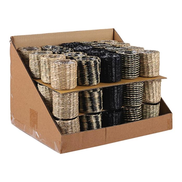 Mica Decorations Cesto modelo Alexis Negro-Beige Ø7x7cm Mimbre 1