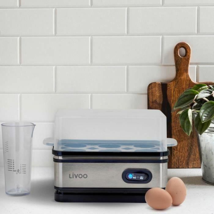 Livoo DOC290 Cocedor de huevos 400W para 6 huevos Acero inoxidable con función mantener caliente, incluye huevera, tapa y vaso medidor 1 Livoo DOC290 Cocedor de huevos 400W para 6 huevos Acero inoxidable con función mantener caliente, incluye huevera, tapa y vaso medidor 1