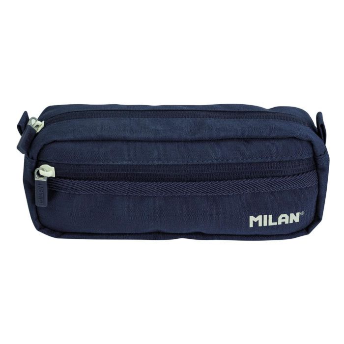 Bolso Escolar Portatodo Milan Serie 1918 2 Cremalleras Color Azul Marino 210x85x61 mm