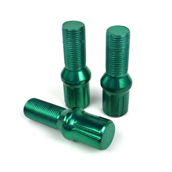 Omp OMPS09961408 Juego de 20 Tornillos de Rueda Acero M14x1.5 Llave 17-19 Largo 27mm Verde DIN 10.9 6