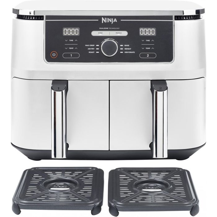 Ninja AF400EU Freidora de Aire Caliente Doble Zona 9,5L Color Blanco