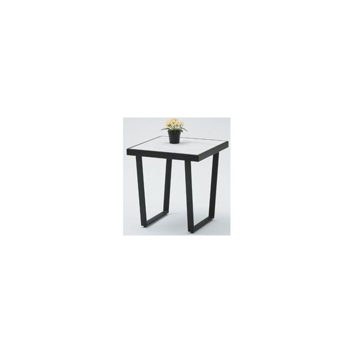 Mesita Auxiliar Urban DKD Home Decor Blanco Negro 50 x 50 x 50 cm