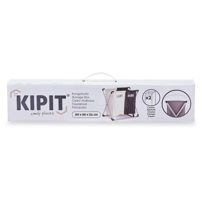 Ropero Doble Ropa Sucia Kipit 60X34CM (6 Unidades) 2 Ropero Doble Ropa Sucia Kipit 60X34CM (6 Unidades) 2