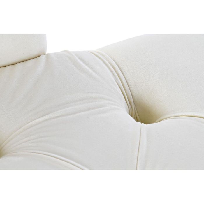 DKD Home Decor Chaiselongue Glam Poliester Rubberwood Desmontable Crema Natural Largo 55 x Alto 77 x Ancho 119 cm Asiento 43 cm 1