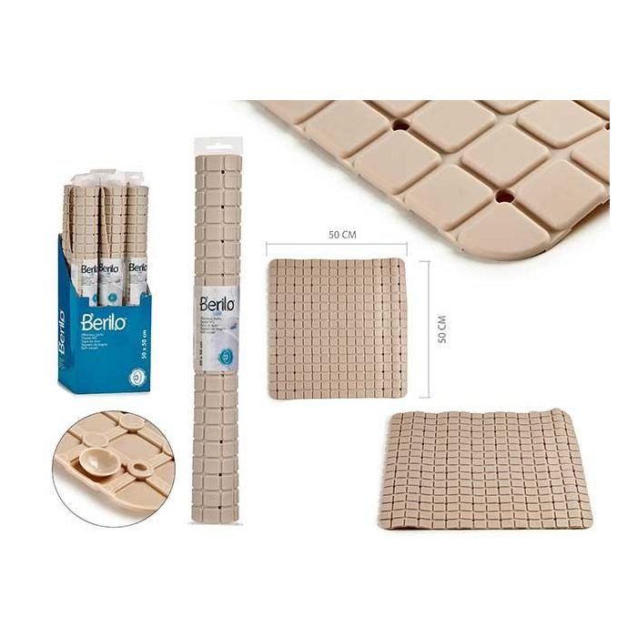 Alfombra Antideslizante Cuadros 50X50Cm Beige Berilo (12 Unidades) Alfombra Antideslizante Cuadros 50X50Cm Beige Berilo (12 Unidades)