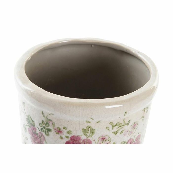 Jarrón DKD Home Decor Blanco Verde Granate Gres Shabby Chic (14 x 14 x 25 cm) 2 Jarrón DKD Home Decor Blanco Verde Granate Gres Shabby Chic (14 x 14 x 25 cm) 2