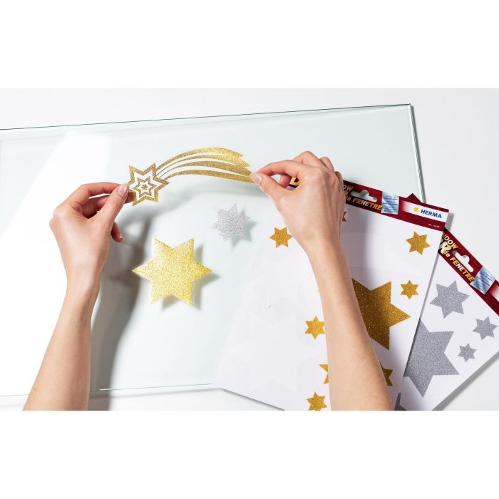 HERMA FENSTERBILD A4 STERNE GOLD 5 HERMA FENSTERBILD A4 STERNE GOLD 5