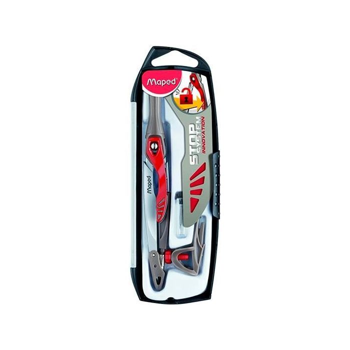 Maped Compás Stop System con Mina, Pack de Minas y Adaptador - Innovación en Diseño