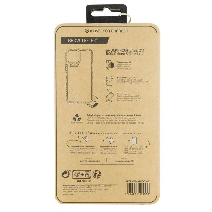 Muvit Funda Shockproof 2M para Apple iPhone - Protección reciclable y resistente 8 Muvit Funda Shockproof 2M para Apple iPhone - Protección reciclable y resistente 8