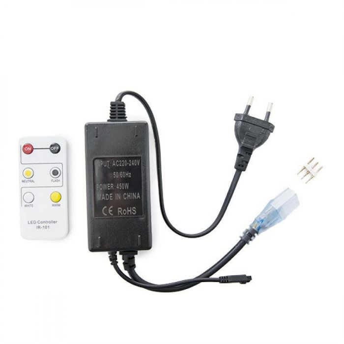Enchufe Controlador Tira LED 230VAC Blanco Frío y Cálido, con Mando IR de 6 Botones, Tecnología Sin Parpadeo, Multimodo 0 Enchufe Controlador Tira LED 230VAC Blanco Frío y Cálido, con Mando IR de 6 Botones, Tecnología Sin Parpadeo, Multimodo 0