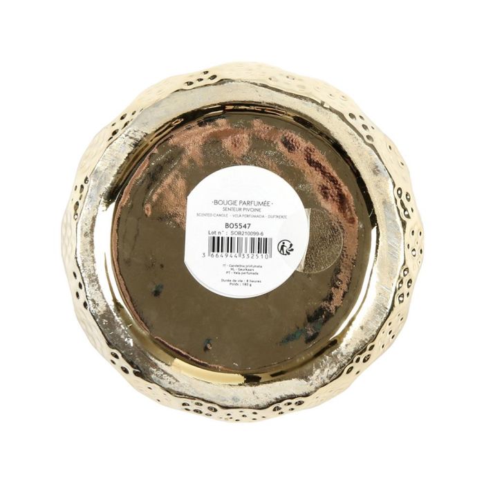 Home Deco Factory Vela Perfumada 3 Mechas Oro Aroma Peonía - Decoración y Relax 1