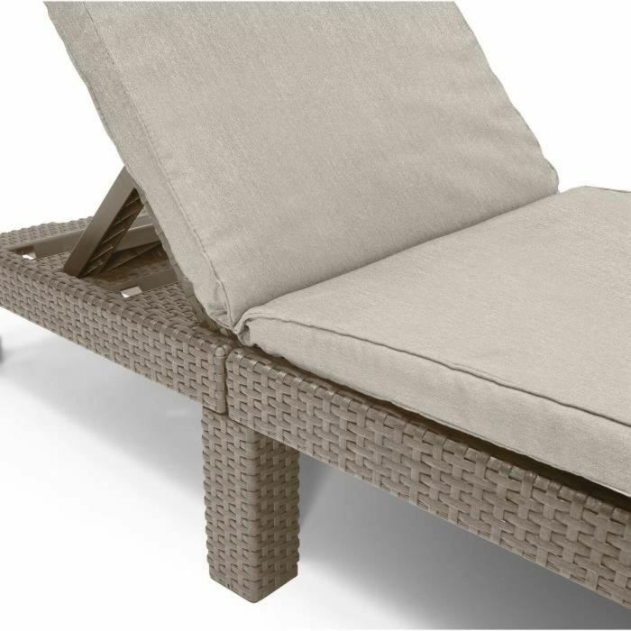 ALLIBERT Daytona Sillón Lounge con Cojines de Resina Trenzada, 4 Posiciones, Beige, 195x65x25,5 cm 10 ALLIBERT Daytona Sillón Lounge con Cojines de Resina Trenzada, 4 Posiciones, Beige, 195x65x25,5 cm 10