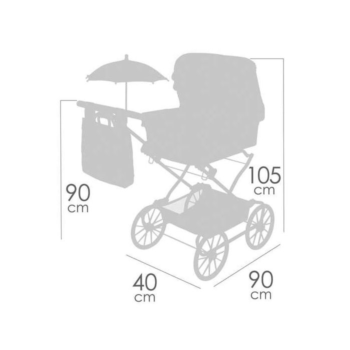 Decuevas Coche Reborn Plegable con Sombrilla y Bolso Sophie para Muñecas de hasta 55 cm 6