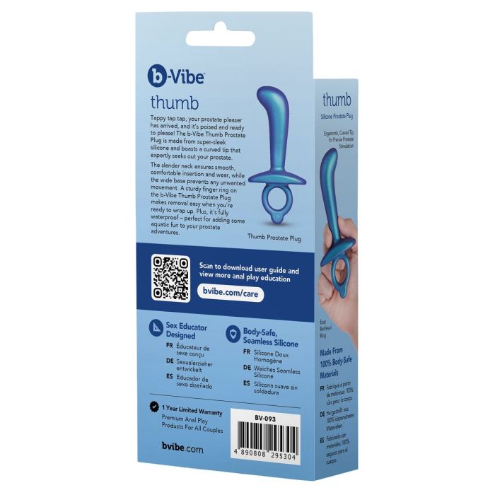 Plug Anal B-Vibe Azul (7,6 cm) 4 Plug Anal B-Vibe Azul (7,6 cm) 4