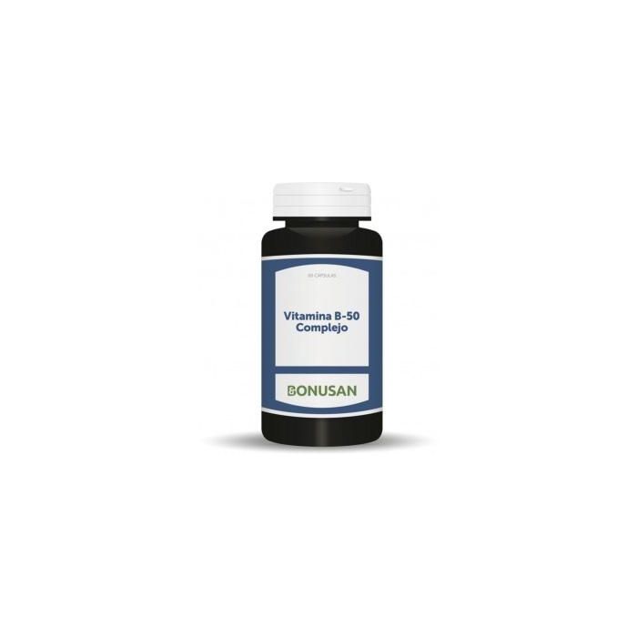 BONUSAN Vitamina B-50 Complejo, espectro completo, 60 Vcap.