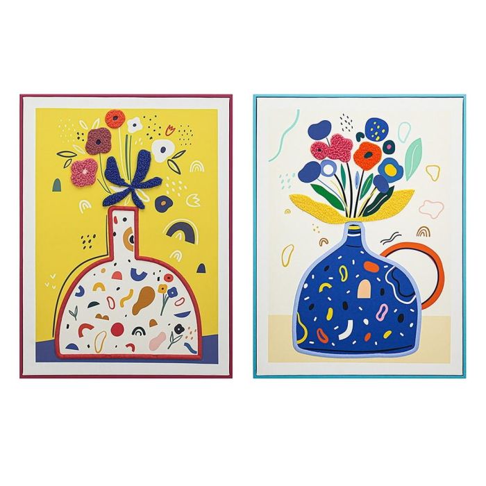 DKD Home Decor Cuadro Urban Jarrón Lienzo y Acrílico Multicolor Surtido Set de 4 Unidades 60 x 45 cm DKD Home Decor Cuadro Urban Jarrón Lienzo y Acrílico Multicolor Surtido Set de 4 Unidades 60 x 45 cm