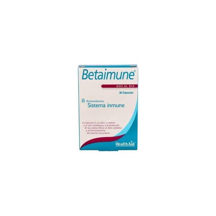 Health Aid Betainmune Antioxidant con Vitamina C, CoQ10 y Resveratrol, Apoyo Inmune y Protección Celular, 30 Cápsulas