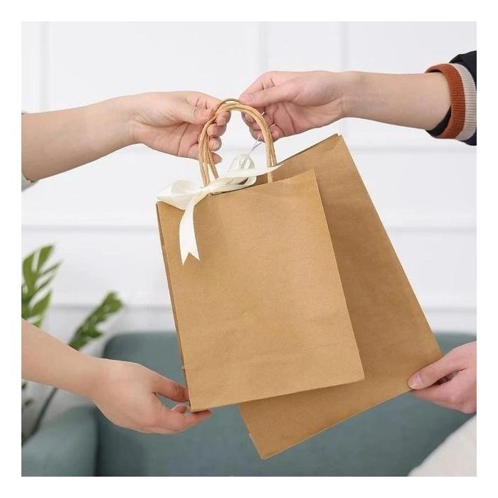 Set de 3 bolsas de papel Kraft Algon 32 x 12 x 40 cm (24 Cajas) 2 Set de 3 bolsas de papel Kraft Algon 32 x 12 x 40 cm (24 Cajas) 2