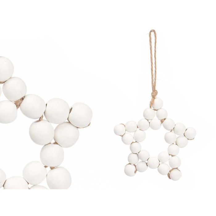 Colgante Estrella Cuentas Grande Madera Blanco Krist+ 13CM (24 Unidades) Colgante Estrella Cuentas Grande Madera Blanco Krist+ 13CM (24 Unidades)