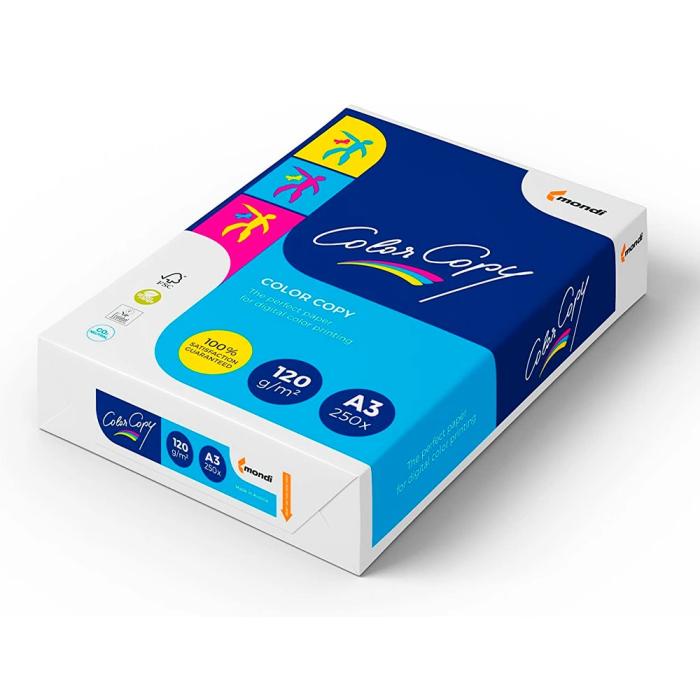 Color copy Papel Fotocopiadora DIN A3 Blanco 120 Gramos Paquete 250 Hojas 3