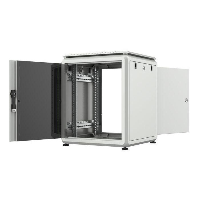 Lanview Rack Cabinet 19" 12U 600x600mm Data Line, Puerta Cristal, Gestión de Cables, Montaje Fácil 1