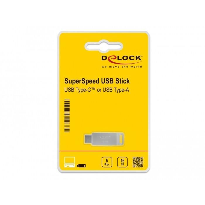 STICK DELOCK USB 3.2 Gen 1 USB-C + Typ-A Speicherstick 16GB - Metallgehuse 3 STICK DELOCK USB 3.2 Gen 1 USB-C + Typ-A Speicherstick 16GB - Metallgehuse 3