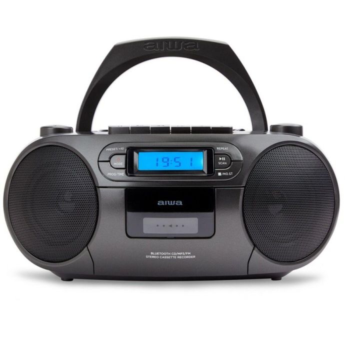 Radio CD Aiwa Negro Pantalla LCD Bluetooth 5.0