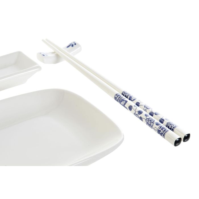 DKD Home Decor Set de 10 Cuencos de Sushi en Porcelana y Bambú, Blanco y Azul Marino, 34.5 x 9 x 33.5 cm 3 DKD Home Decor Set de 10 Cuencos de Sushi en Porcelana y Bambú, Blanco y Azul Marino, 34.5 x 9 x 33.5 cm 3