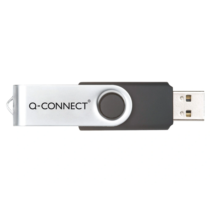 Q-connect Memoria USB Flash 32 GB 2.0 Negra con Protector Giratorio 3