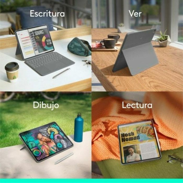Funda para Tablet Logitech 920-012614 Gris Qwerty Español 1 Funda para Tablet Logitech 920-012614 Gris Qwerty Español 1