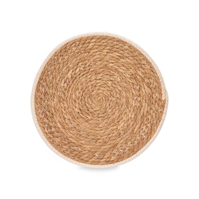 Salvamantel de Esparto con Borde de Tela Blanco 35 cm - Kinvara (24 Unidades) 2 Salvamantel de Esparto con Borde de Tela Blanco 35 cm - Kinvara (24 Unidades) 2