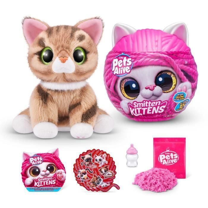 Peluches Interactivos - ZURU - Smitten Kittens S1 - 8 gatitos para coleccionar con sonidos y biberón 3