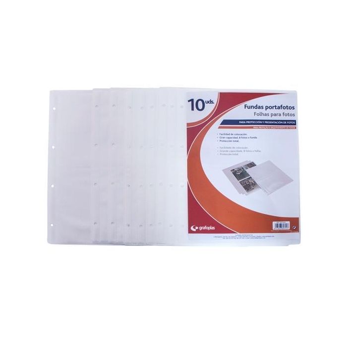 Grafoplás Fundas 4 Taladros Pp Extra 320x2300 mm Para Álbum Fotografías Transparente -Bolsa 10U- Grafoplás Fundas 4 Taladros Pp Extra 320x2300 mm Para Álbum Fotografías Transparente -Bolsa 10U-