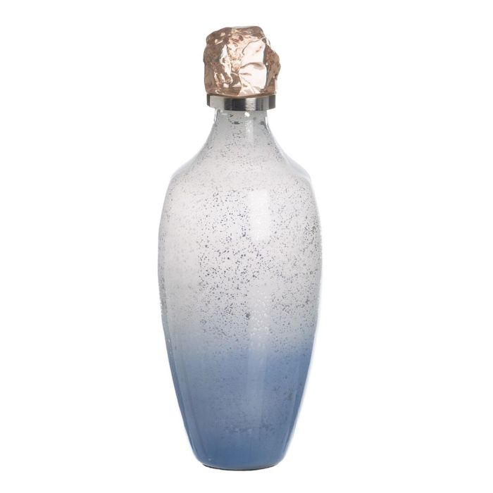 Botella Azul Plateado Resina Cristal 12 x 12 x 33 cm Decorativa 6